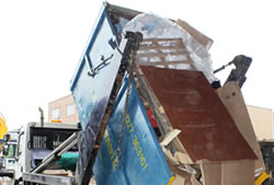 Skip Hire Epping unloading a skip at the transfer station